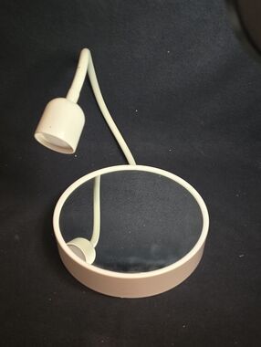 IKEA White Round Vanity Mirror with Flexible Gooseneck Light